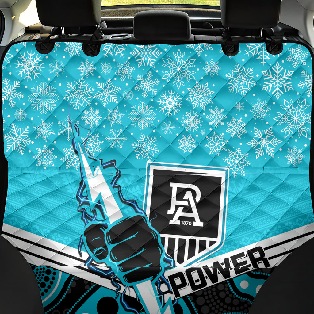 custom-port-adelaide-football-christmas-back-car-seat-cover-merry-xmas-2023-mix-aboriginal-art