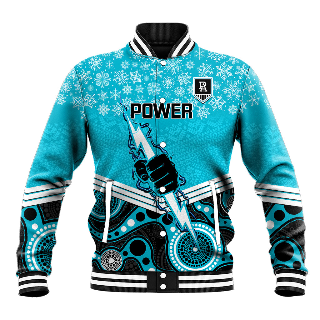 custom-port-adelaide-football-christmas-baseball-jacket-merry-xmas-2023-mix-aboriginal-art