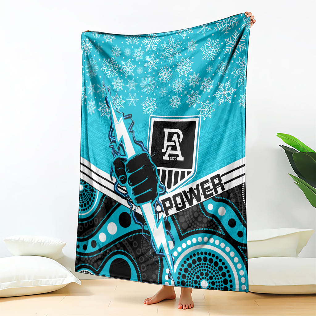 custom-port-adelaide-football-christmas-blanket-merry-xmas-2023-mix-aboriginal-art