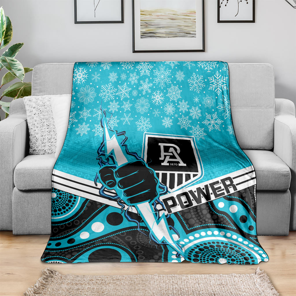 custom-port-adelaide-football-christmas-blanket-merry-xmas-2023-mix-aboriginal-art