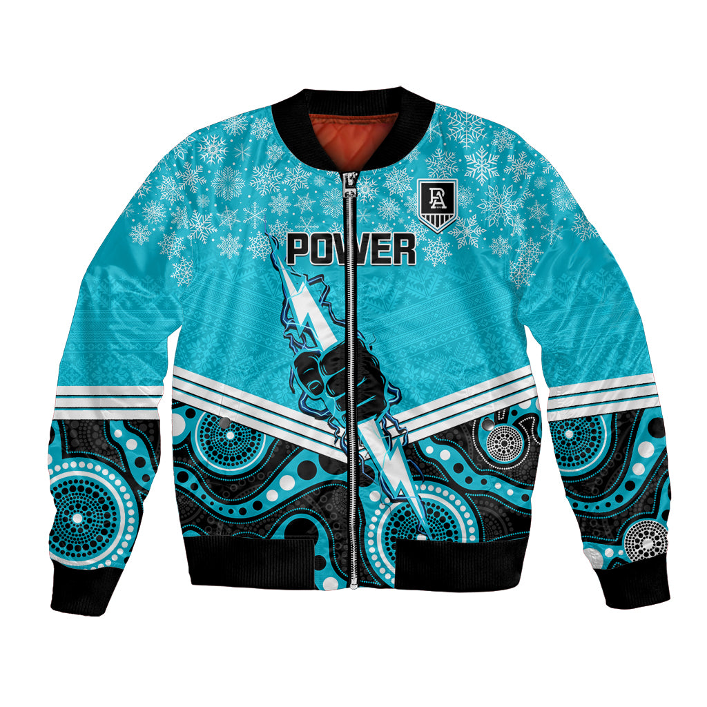 custom-port-adelaide-football-christmas-bomber-jacket-merry-xmas-2023-mix-aboriginal-art