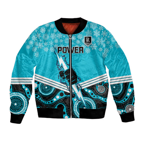 custom-port-adelaide-football-christmas-bomber-jacket-merry-xmas-2023-mix-aboriginal-art