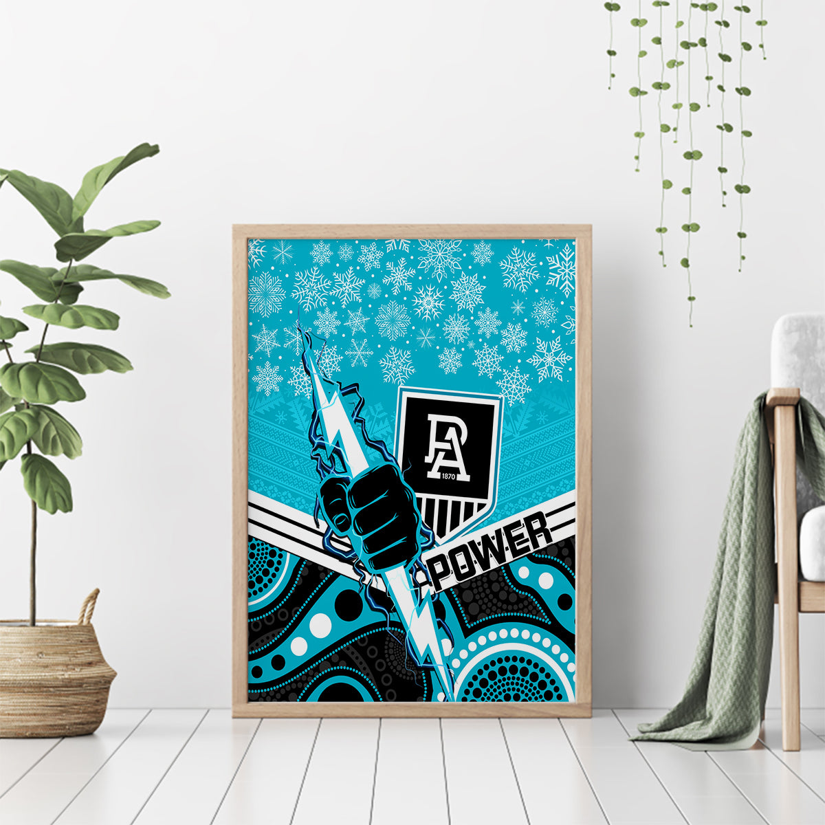 custom-port-adelaide-football-christmas-canvas-wall-art-merry-xmas-2023-mix-aboriginal-art