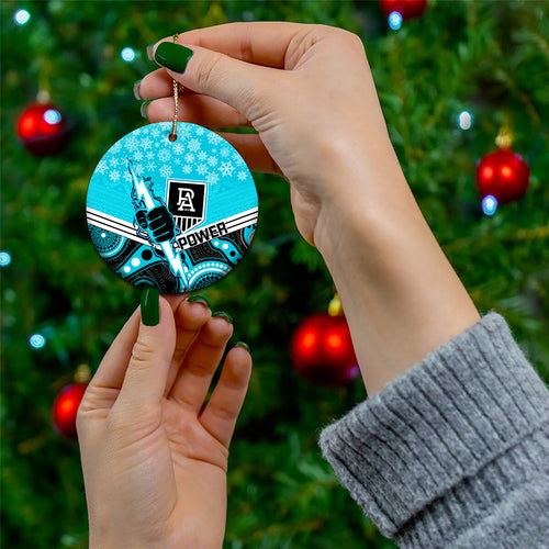 port-adelaide-football-christmas-ceramic-ornament-merry-xmas-2023-mix-aboriginal-art