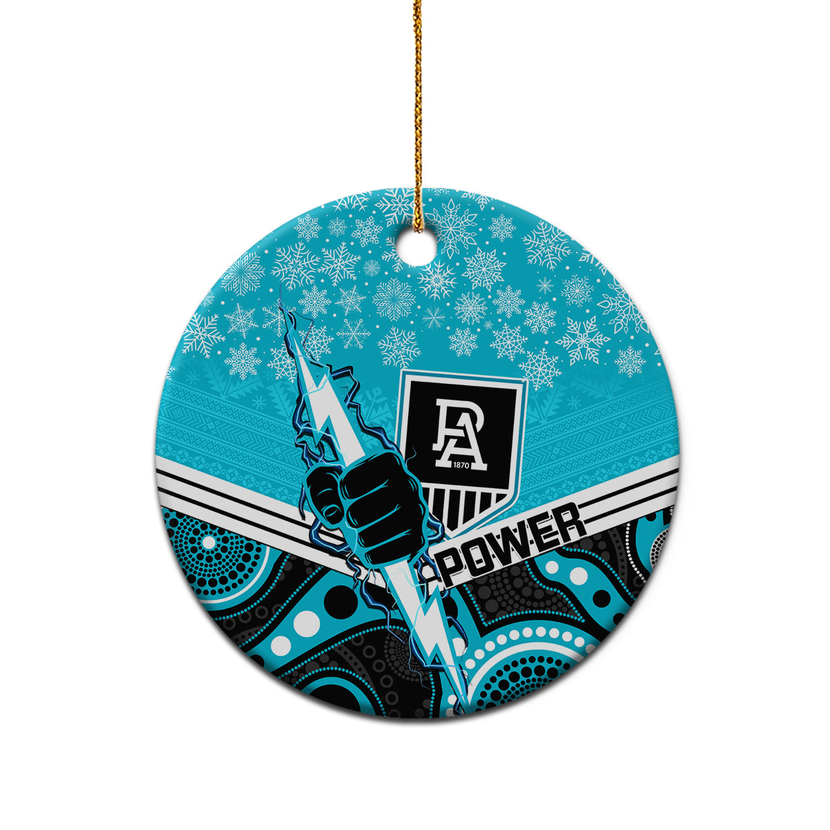 port-adelaide-football-christmas-ceramic-ornament-merry-xmas-2023-mix-aboriginal-art