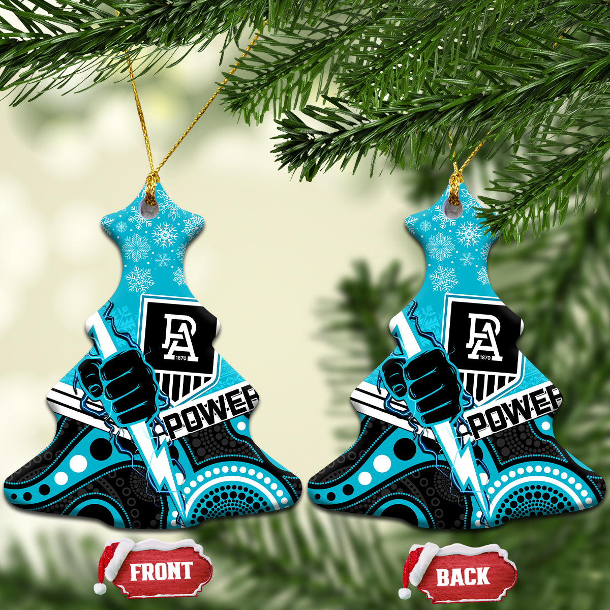 port-adelaide-football-christmas-ceramic-ornament-merry-xmas-2023-mix-aboriginal-art