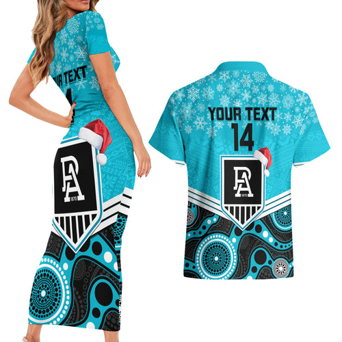 custom-port-adelaide-football-christmas-couples-matching-short-sleeve-bodycon-dress-and-hawaiian-shirt-merry-xmas-2023-mix-aboriginal-art