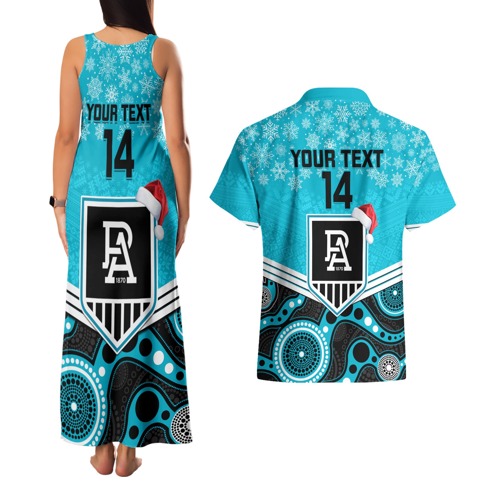 custom-port-adelaide-football-christmas-couples-matching-tank-maxi-dress-and-hawaiian-shirt-merry-xmas-2023-mix-aboriginal-art