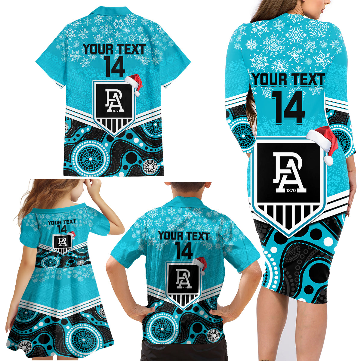 custom-port-adelaide-football-christmas-family-matching-long-sleeve-bodycon-dress-and-hawaiian-shirt-merry-xmas-2023-mix-aboriginal-art