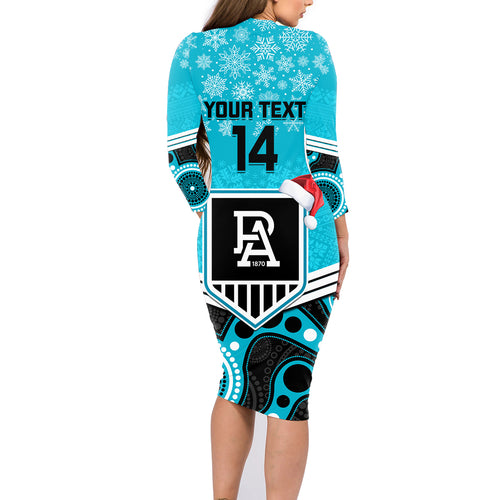 custom-port-adelaide-football-christmas-family-matching-long-sleeve-bodycon-dress-and-hawaiian-shirt-merry-xmas-2023-mix-aboriginal-art