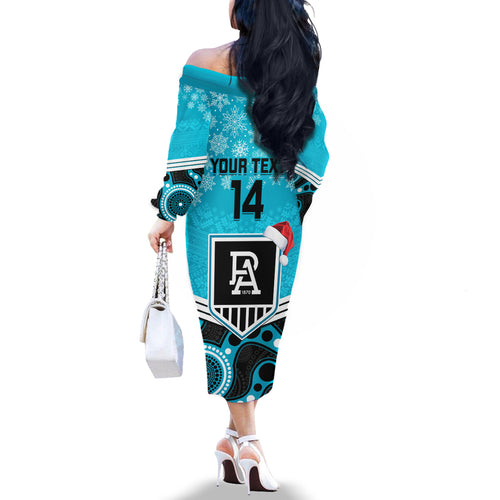 custom-port-adelaide-football-christmas-family-matching-off-shoulder-long-sleeve-dress-and-hawaiian-shirt-merry-xmas-2023-mix-aboriginal-art