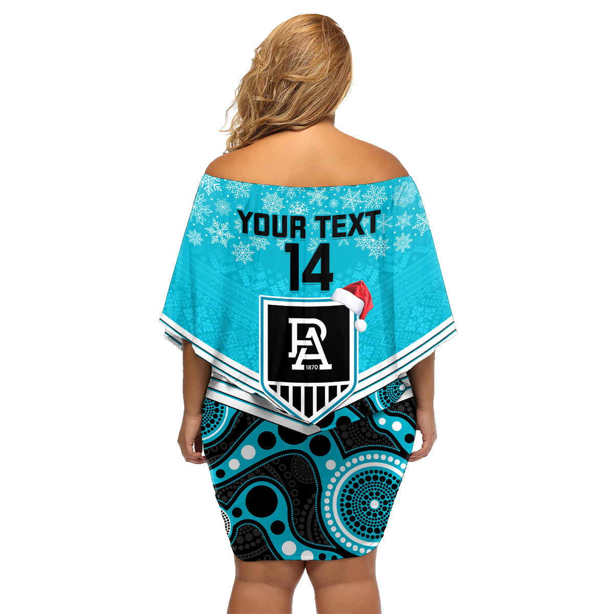 custom-port-adelaide-football-christmas-family-matching-off-shoulder-short-dress-and-hawaiian-shirt-merry-xmas-2023-mix-aboriginal-art