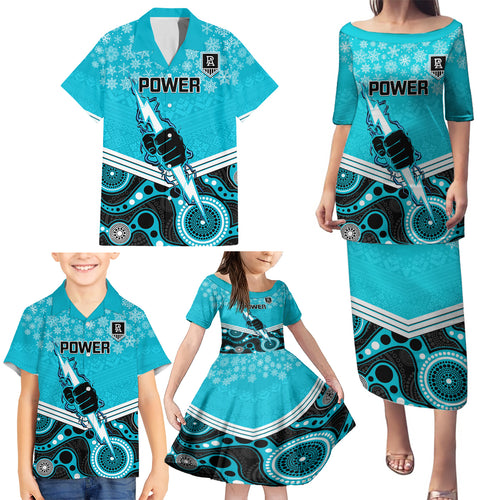 custom-port-adelaide-football-christmas-family-matching-puletasi-dress-and-hawaiian-shirt-merry-xmas-2023-mix-aboriginal-art