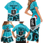 custom-port-adelaide-football-christmas-family-matching-short-sleeve-bodycon-dress-and-hawaiian-shirt-merry-xmas-2023-mix-aboriginal-art