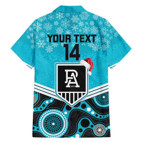 custom-port-adelaide-football-christmas-family-matching-short-sleeve-bodycon-dress-and-hawaiian-shirt-merry-xmas-2023-mix-aboriginal-art