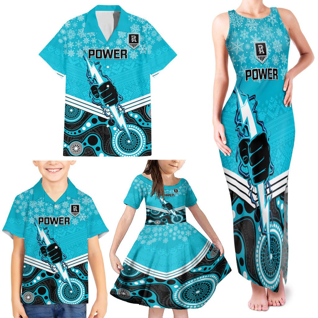 custom-port-adelaide-football-christmas-family-matching-tank-maxi-dress-and-hawaiian-shirt-merry-xmas-2023-mix-aboriginal-art
