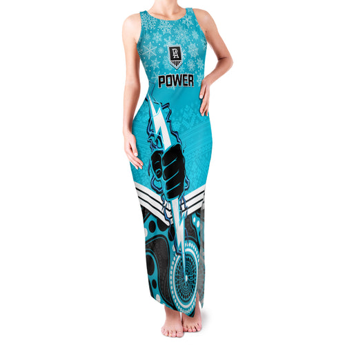 custom-port-adelaide-football-christmas-family-matching-tank-maxi-dress-and-hawaiian-shirt-merry-xmas-2023-mix-aboriginal-art