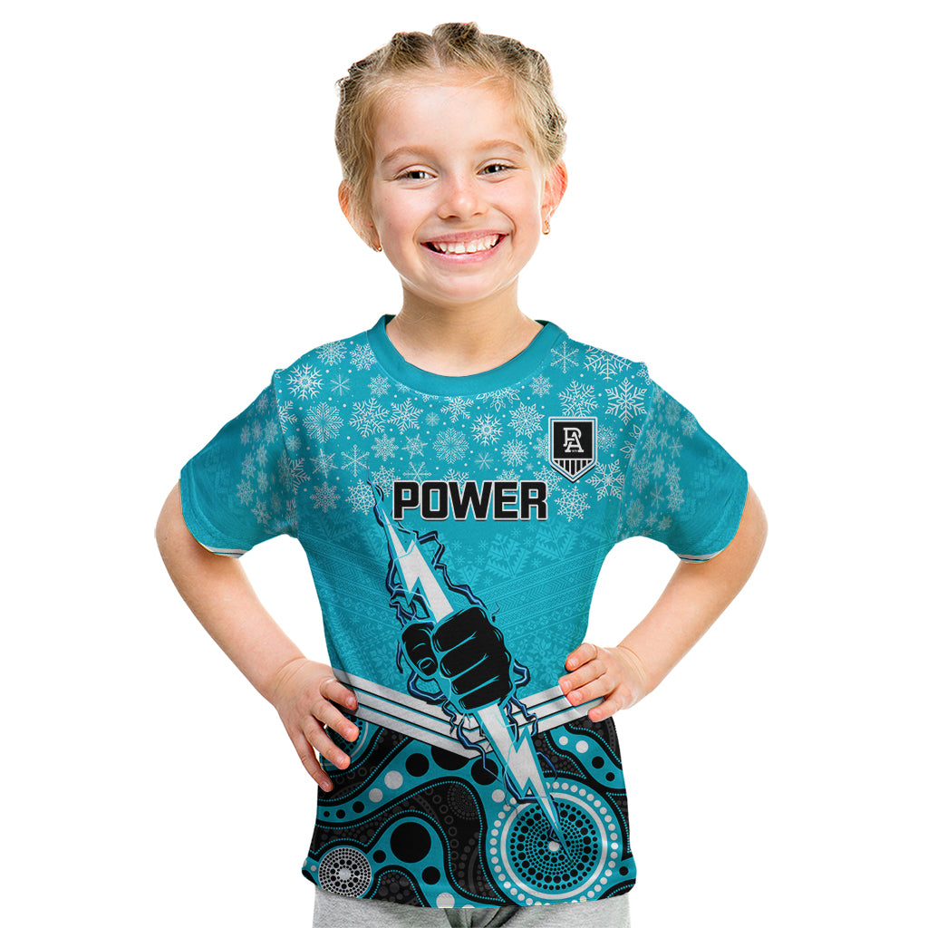 custom-port-adelaide-football-christmas-kid-t-shirt-merry-xmas-2023-mix-aboriginal-art