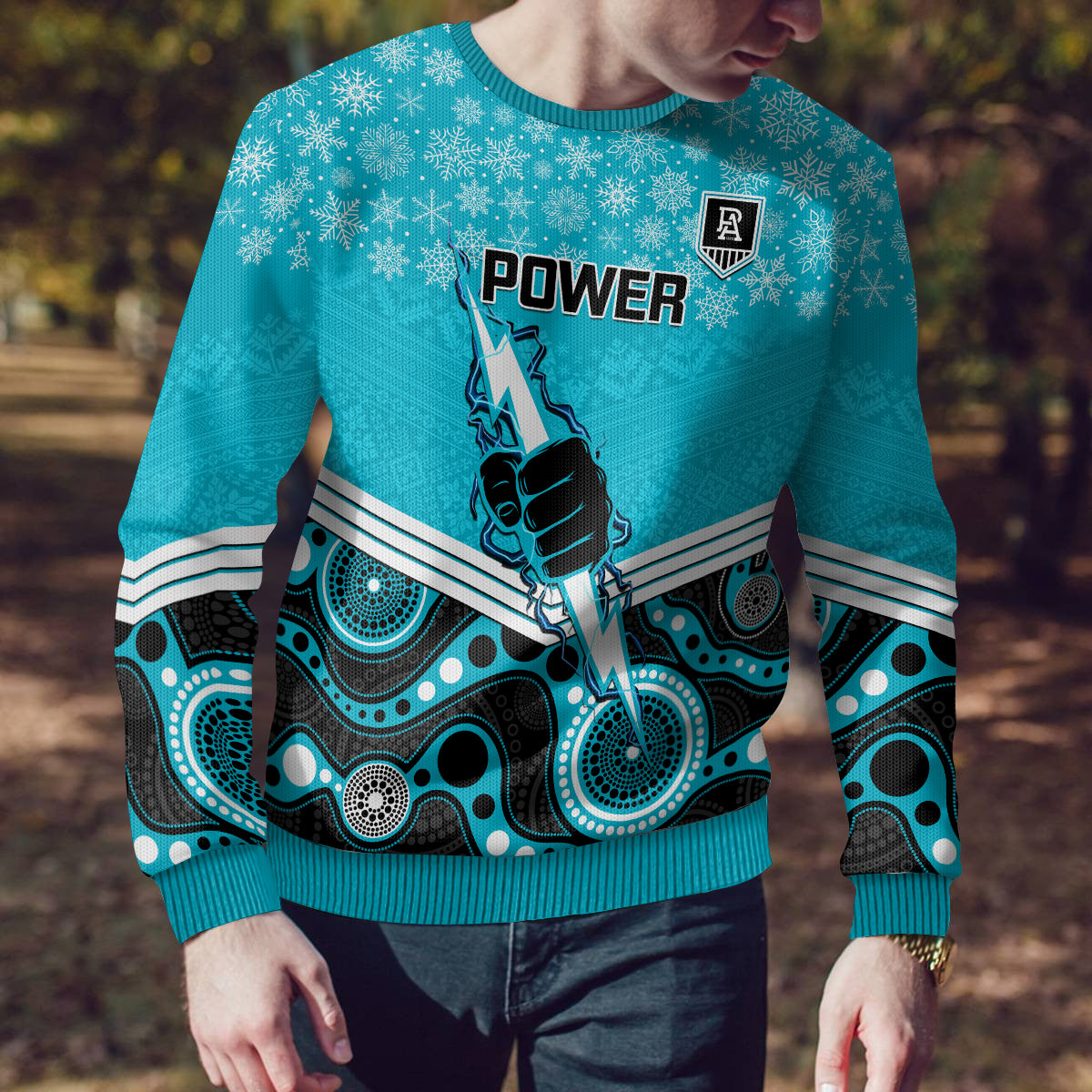 custom-port-adelaide-football-christmas-ugly-christmas-sweater-merry-xmas-2023-mix-aboriginal-art