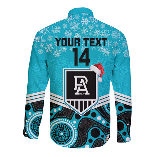 custom-port-adelaide-football-christmas-long-sleeve-button-shirt-merry-xmas-2023-mix-aboriginal-art