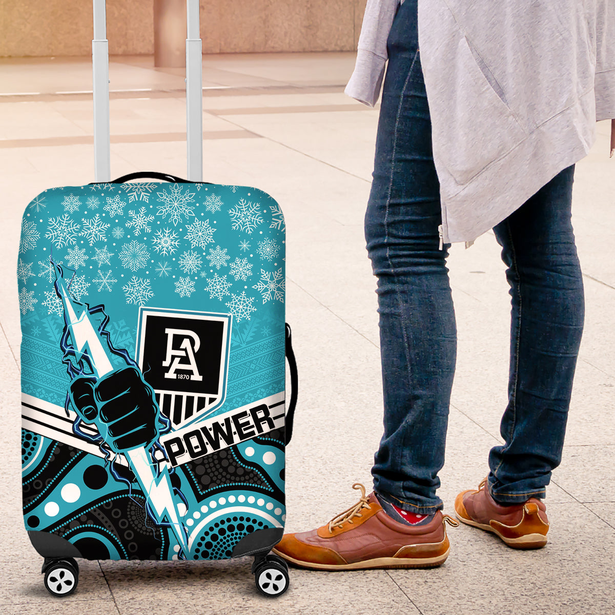 custom-port-adelaide-football-christmas-luggage-cover-merry-xmas-2023-mix-aboriginal-art