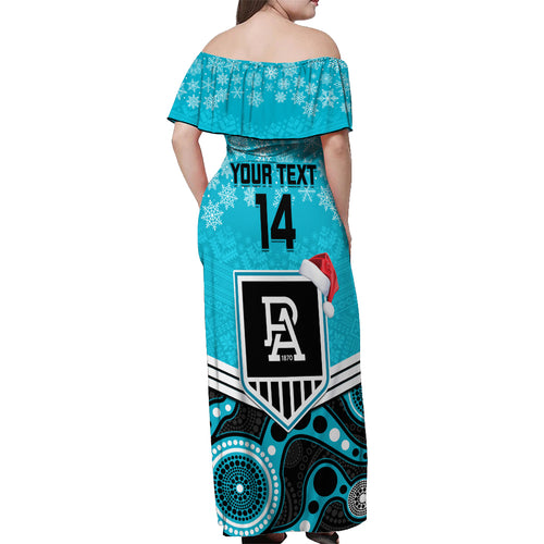 custom-port-adelaide-football-christmas-off-shoulder-maxi-dress-merry-xmas-2023-mix-aboriginal-art