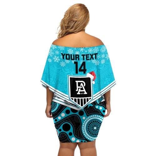 custom-port-adelaide-football-christmas-off-shoulder-short-dress-merry-xmas-2023-mix-aboriginal-art