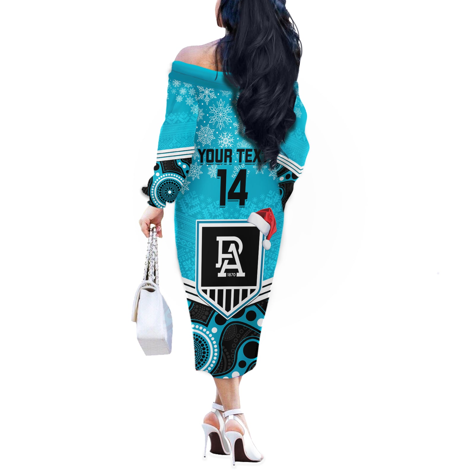 custom-port-adelaide-football-christmas-off-the-shoulder-long-sleeve-dress-merry-xmas-2023-mix-aboriginal-art