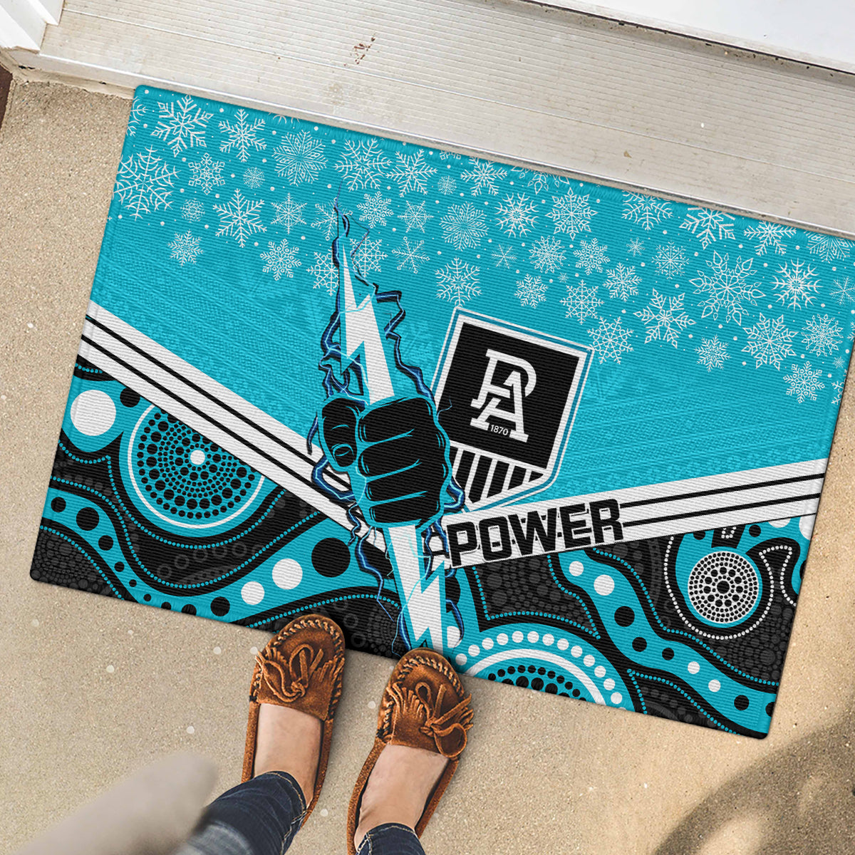 custom-port-adelaide-football-christmas-rubber-doormat-merry-xmas-2023-mix-aboriginal-art