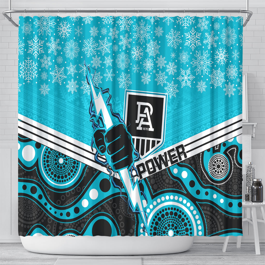 custom-port-adelaide-football-christmas-shower-curtain-merry-xmas-2023-mix-aboriginal-art