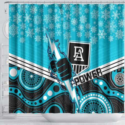 custom-port-adelaide-football-christmas-shower-curtain-merry-xmas-2023-mix-aboriginal-art