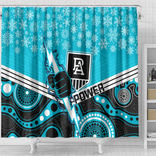 custom-port-adelaide-football-christmas-shower-curtain-merry-xmas-2023-mix-aboriginal-art