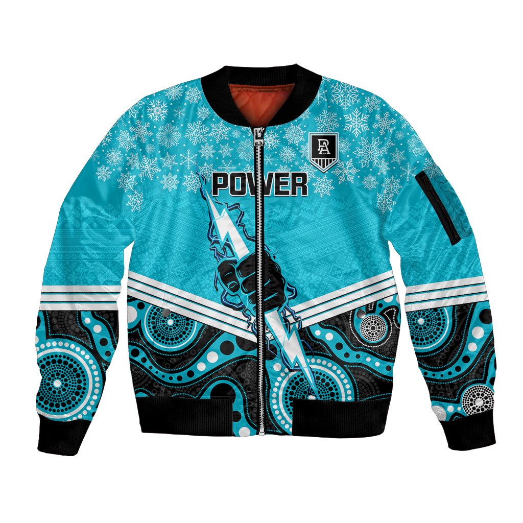 custom-port-adelaide-football-christmas-sleeve-zip-bomber-jacket-merry-xmas-2023-mix-aboriginal-art