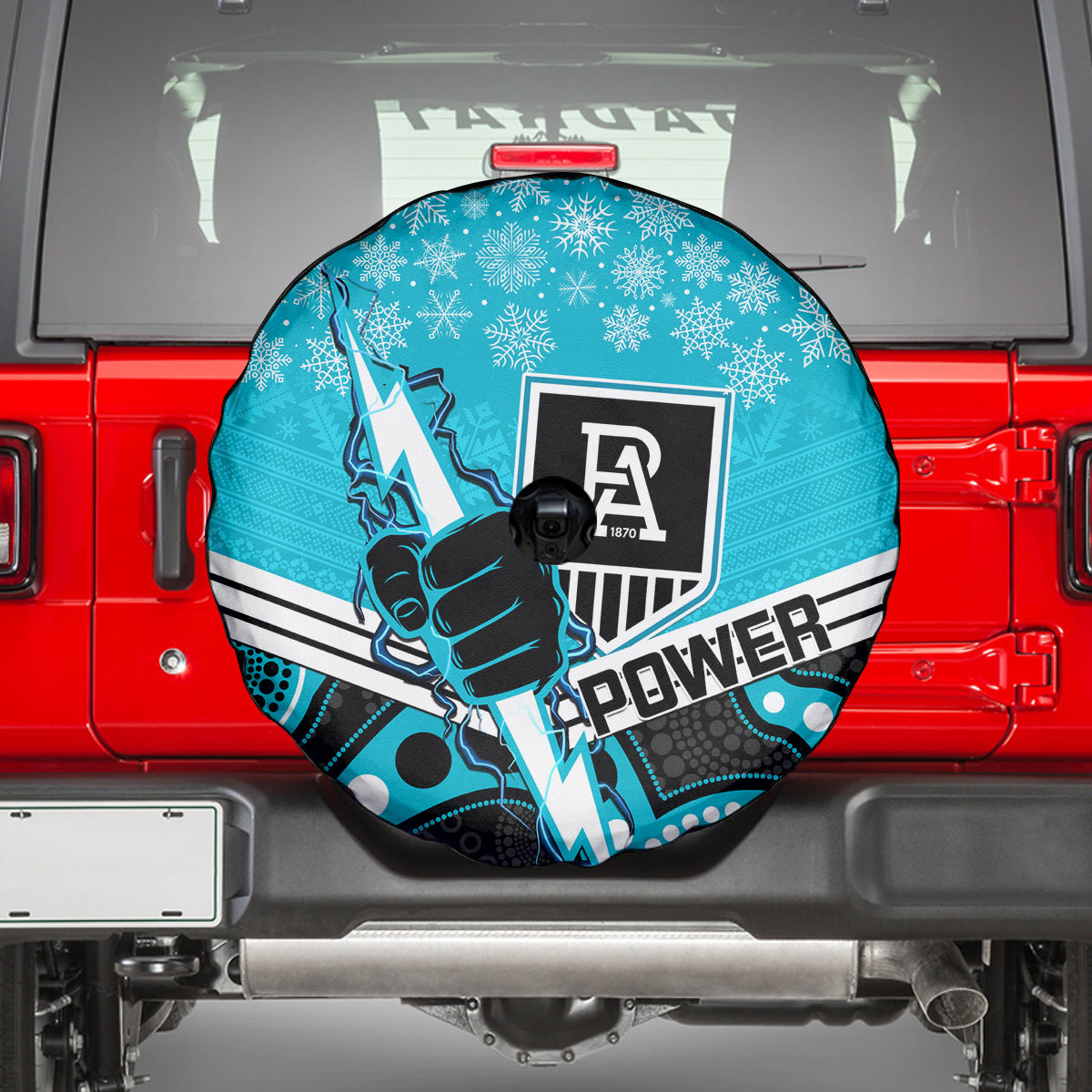 custom-port-adelaide-football-christmas-spare-tire-cover-merry-xmas-2023-mix-aboriginal-art