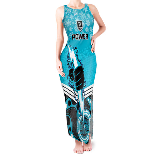 custom-port-adelaide-football-christmas-tank-maxi-dress-merry-xmas-2023-mix-aboriginal-art
