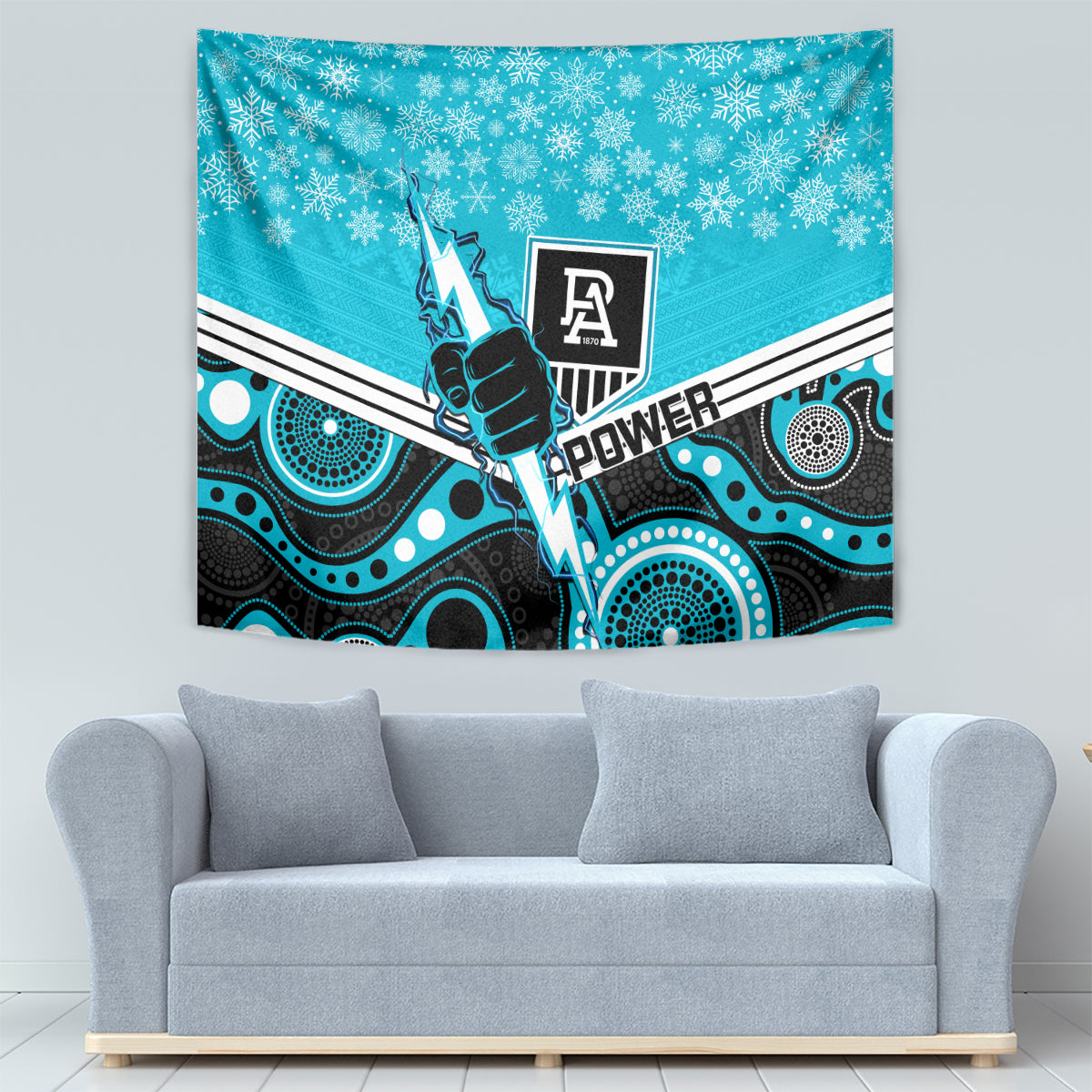 custom-port-adelaide-football-christmas-tapestry-merry-xmas-2023-mix-aboriginal-art