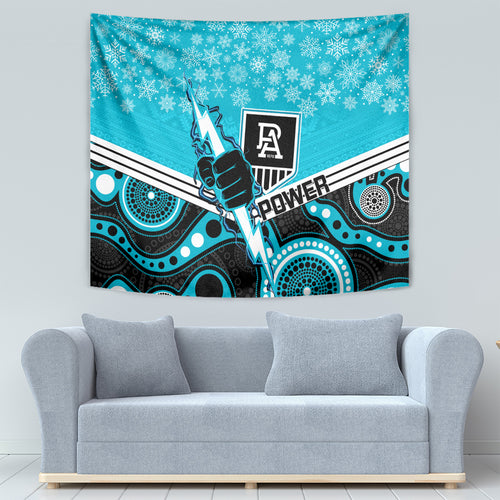 custom-port-adelaide-football-christmas-tapestry-merry-xmas-2023-mix-aboriginal-art