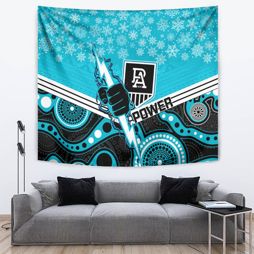 custom-port-adelaide-football-christmas-tapestry-merry-xmas-2023-mix-aboriginal-art