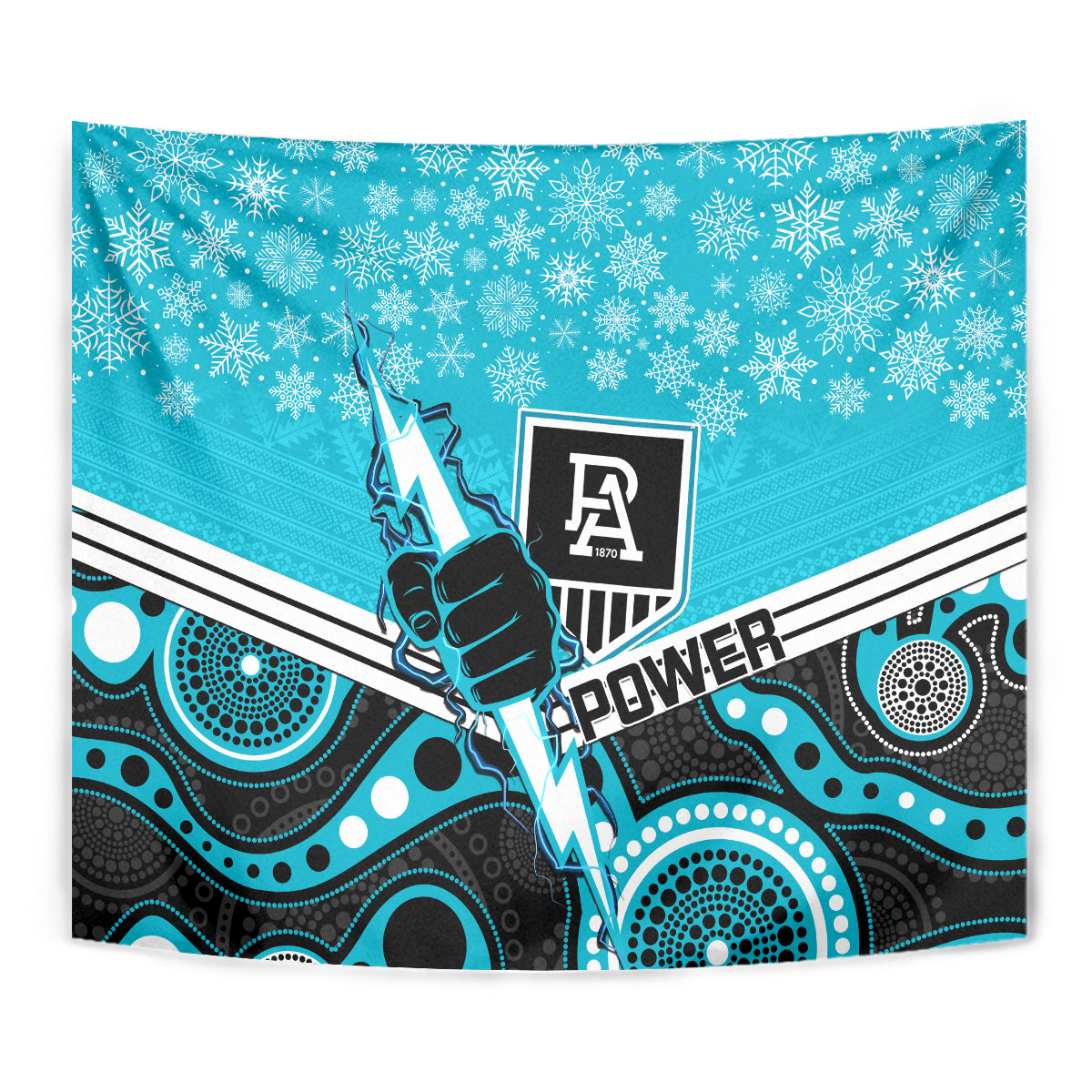 custom-port-adelaide-football-christmas-tapestry-merry-xmas-2023-mix-aboriginal-art
