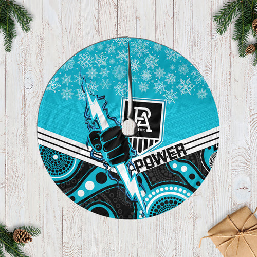 port-adelaide-football-christmas-tree-skirt-merry-xmas-2023-mix-aboriginal-art
