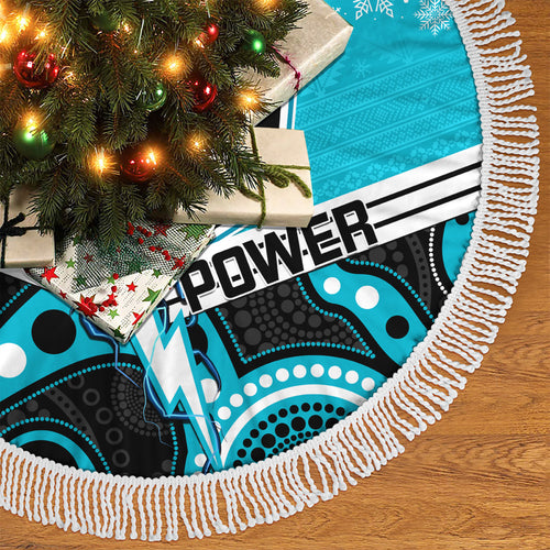 port-adelaide-football-christmas-tree-skirt-merry-xmas-2023-mix-aboriginal-art
