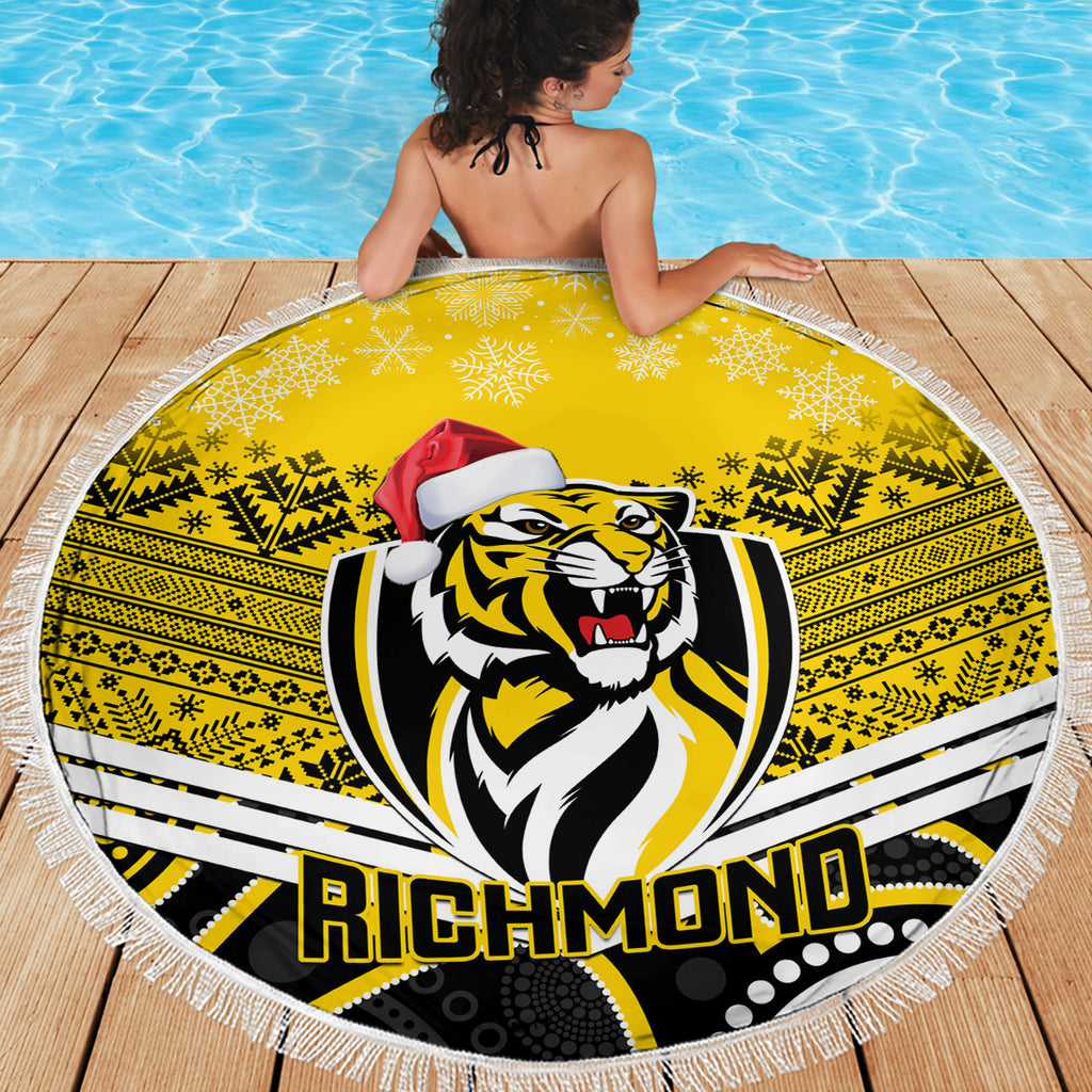 custom-richmond-football-christmas-beach-blanket-merry-xmas-2023-mix-aboriginal-art