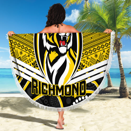 custom-richmond-football-christmas-beach-blanket-merry-xmas-2023-mix-aboriginal-art