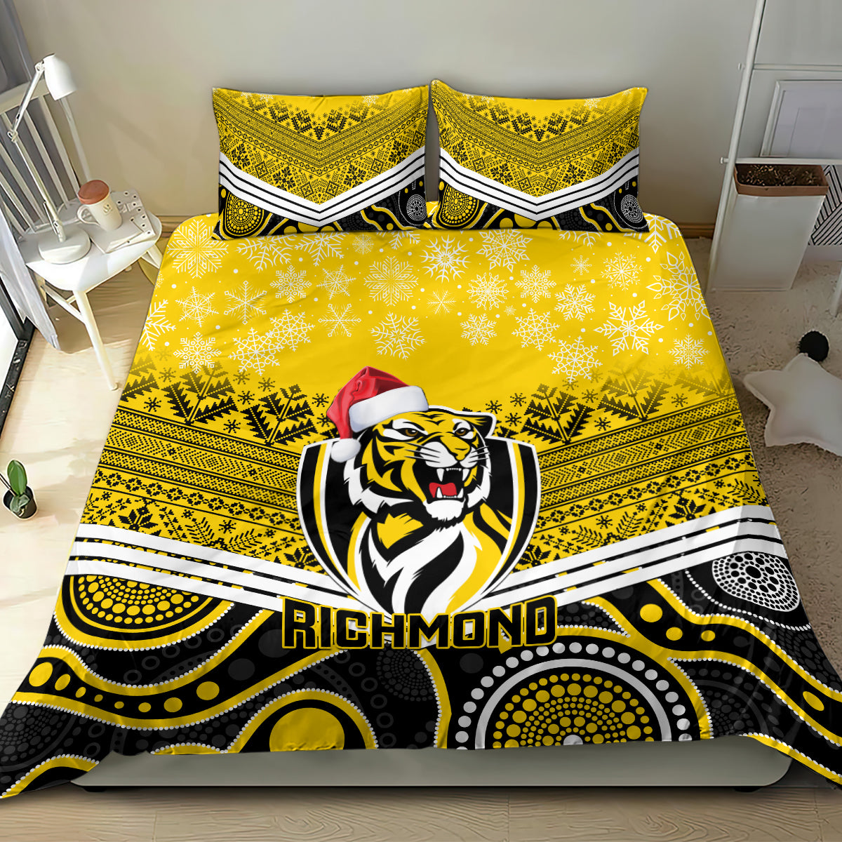 custom-richmond-football-christmas-bedding-set-merry-xmas-2023-mix-aboriginal-art