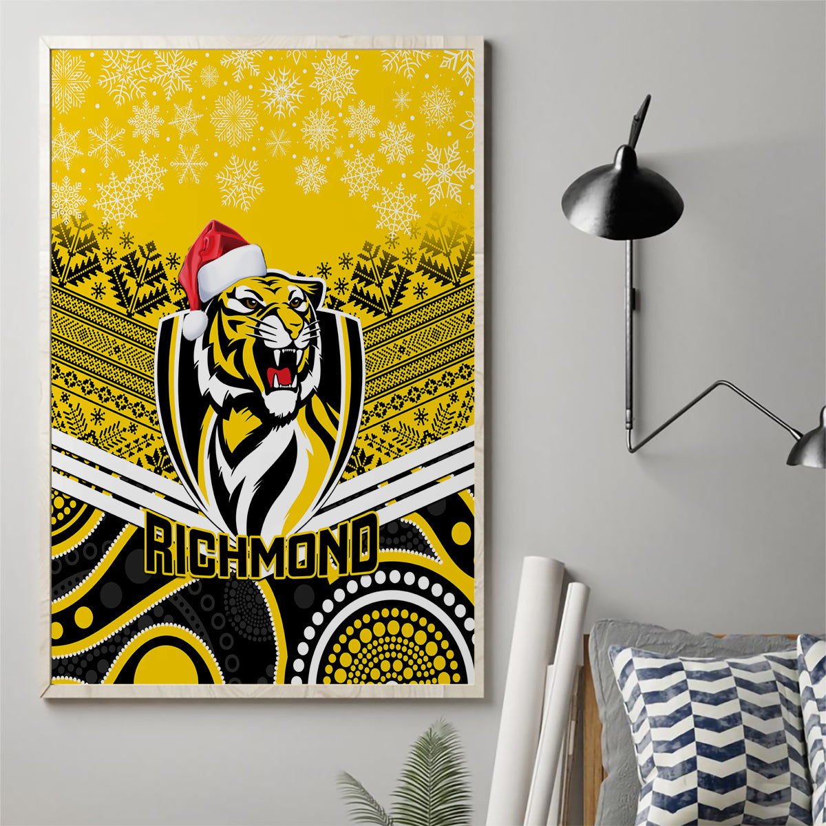 custom-richmond-football-christmas-canvas-wall-art-merry-xmas-2023-mix-aboriginal-art