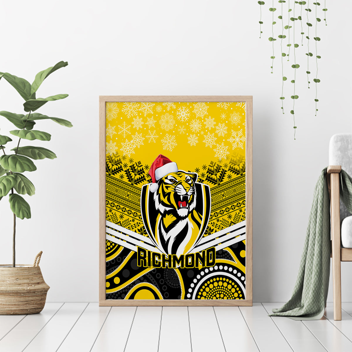 custom-richmond-football-christmas-canvas-wall-art-merry-xmas-2023-mix-aboriginal-art