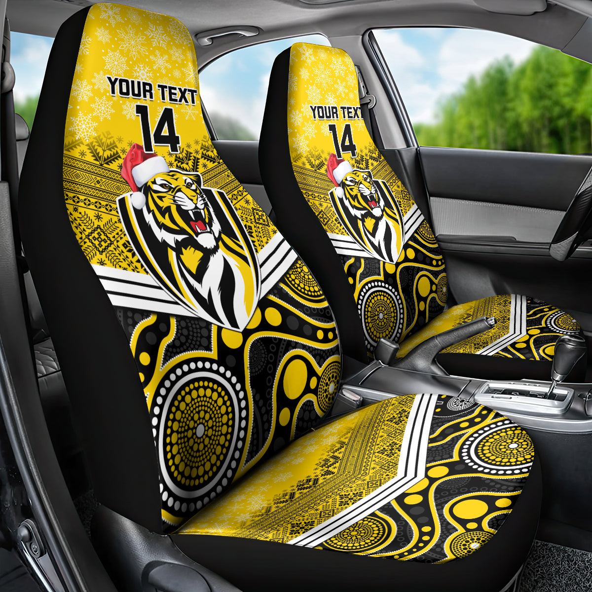 custom-richmond-football-christmas-car-seat-cover-merry-xmas-2023-mix-aboriginal-art