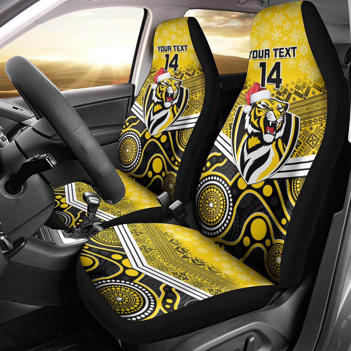 custom-richmond-football-christmas-car-seat-cover-merry-xmas-2023-mix-aboriginal-art