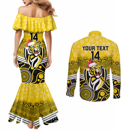custom-richmond-football-christmas-couples-matching-mermaid-dress-and-long-sleeve-button-shirt-merry-xmas-2023-mix-aboriginal-art