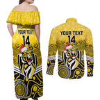 custom-richmond-football-christmas-couples-matching-off-shoulder-maxi-dress-and-long-sleeve-button-shirt-merry-xmas-2023-mix-aboriginal-art